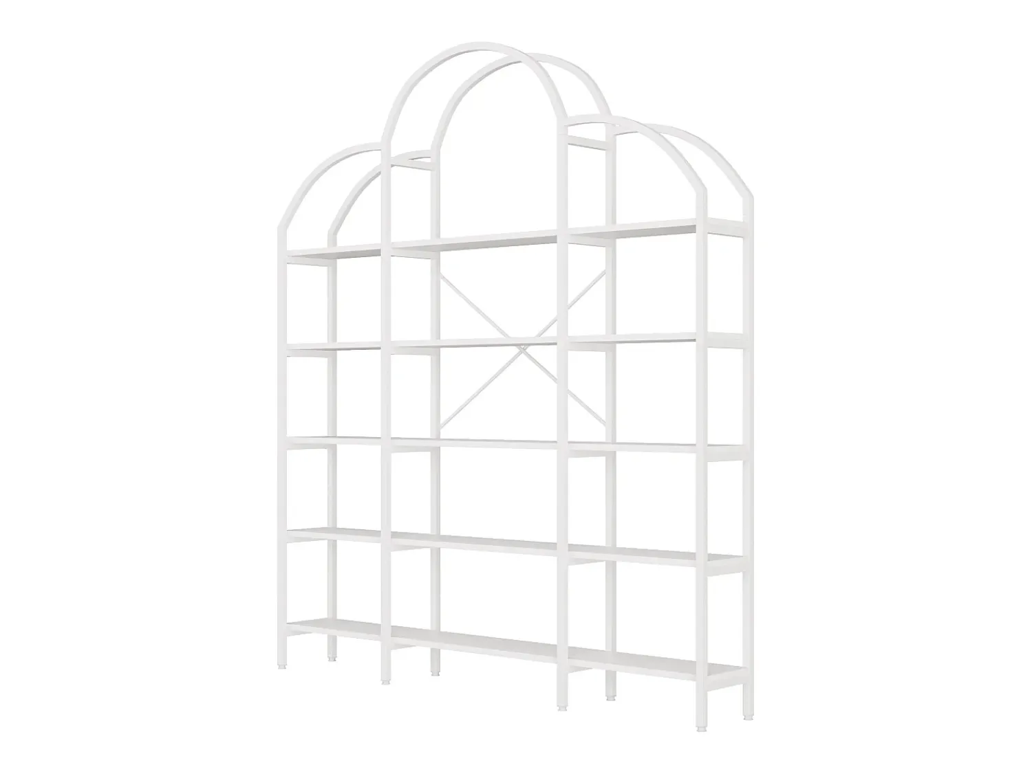 Prateleira*Hauss Spole Estante em forma de nuvem com 5 prateleiras - MDF e metal - Branca Branco