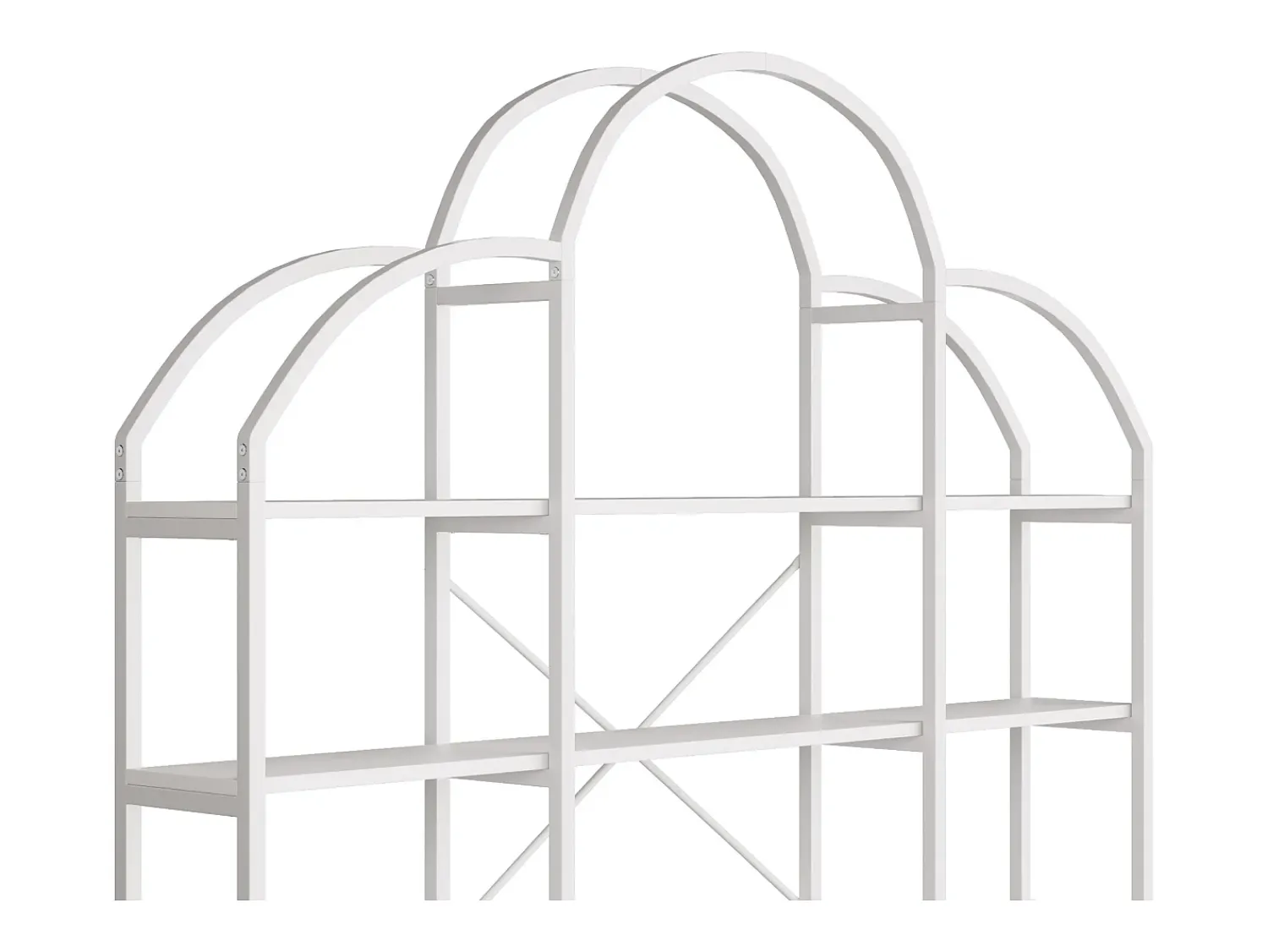 Prateleira*Hauss Spole Estante em forma de nuvem com 5 prateleiras - MDF e metal - Branca Branco