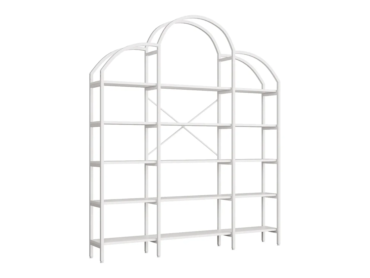 Prateleira*Hauss Spole Estante em forma de nuvem com 5 prateleiras - MDF e metal - Branca Branco