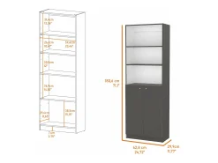 Prateleira|TuHome Estante em melamina Home com armário inferior e 3 prateleiras exteriores , 180.59 cm X 62.78 cm X 29.89 cm , Multicolor Multicor