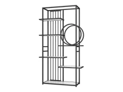 Sale Hauss Spole Estante em metal e MDF com 6 prateleiras - e branco Preto