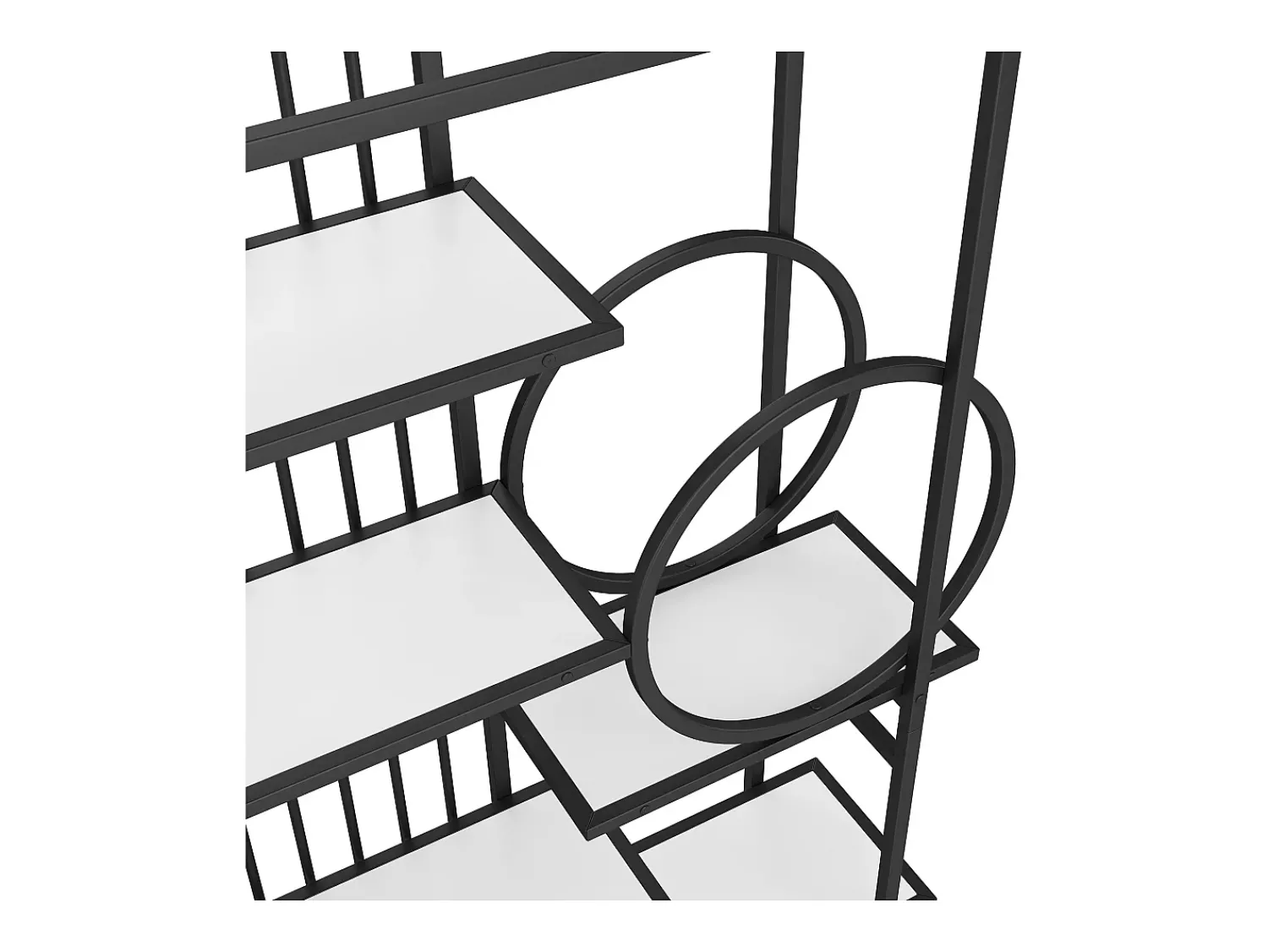 Sale Hauss Spole Estante em metal e MDF com 6 prateleiras - e branco Preto