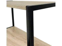 Prateleira*Akord Estante estilo loft com prateleiras de madeira 50 cm Preto, Carvalho Sonoma 50x32x192 cm Preto / Natural claro