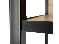 Prateleira*Akord Estante estilo loft com prateleiras de madeira 50 cm Preto, Carvalho Sonoma 50x32x192 cm Preto / Natural claro