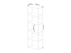 Prateleira*Akord Estante estilo loft com prateleiras de madeira 60 cm Preto, Carvalho Sonoma 60x32x192 cm Preto / Natural claro
