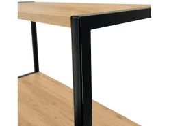 Outlet Akord Estante estilo loft com prateleiras de madeira 40 cm Preto, Carvalho Craft 40x32x192 cm Preto / Natural claro