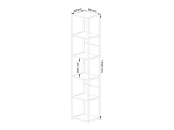 Outlet Akord Estante estilo loft com prateleiras de madeira 40 cm Preto, Carvalho Craft 40x32x192 cm Preto / Natural claro