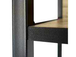 Prateleira|Akord Estante estilo loft com prateleiras de madeira 50 cm Preto, Carvalho Artisan 50x32x192 cm Preto / Natural claro