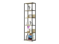 Prateleira|Akord Estante estilo loft com prateleiras de madeira 50 cm Preto, Carvalho Artisan 50x32x192 cm Preto / Natural claro