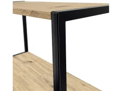Prateleira|Akord Estante estilo loft com prateleiras de madeira 50 cm Preto, Carvalho Artisan 50x32x192 cm Preto / Natural claro