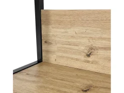 Prateleira|Akord Estante estilo loft com prateleiras de madeira 50 cm Preto, Carvalho Artisan 50x32x192 cm Preto / Natural claro