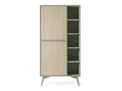 Biblioteca| Estante: Eucalipto / Espinha de peixe scandi , pés madeira, 80 x 160 x 38cm Verde