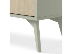 Biblioteca| Estante: Eucalipto / Espinha de peixe scandi , pés madeira, 80 x 160 x 38cm Verde