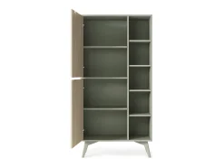 Biblioteca| Estante: Eucalipto / Espinha de peixe scandi , pés madeira, 80 x 160 x 38cm Verde