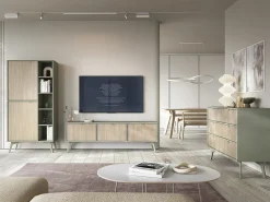 Biblioteca| Estante: Eucalipto / Espinha de peixe scandi , pés madeira, 80 x 160 x 38cm Verde