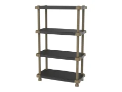 Prateleira* Estante extensível de titânio com 4 prateleiras ajustáveis, preta, 88x150x43 cm Preto
