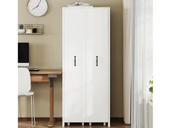 Biblioteca|Merax Estante extensível sobre rodas - 51,5 x 41 x 158 cm - intercambiável esquerda e direita - MDF - Branco