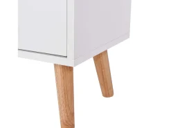 Biblioteca* Estante Fiano com 3 prateleiras e 2 portas dobráveis ​​inferiores, 160x50x30 cm Branco