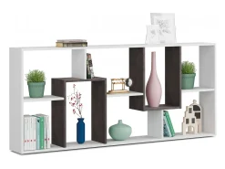 Prateleira*Dmora Estante Fremont, Estante multiposições com 8 compartimentos, Estante de escritório, Prateleira divisória, 80x25h180 cm, e Ã"xido Branco