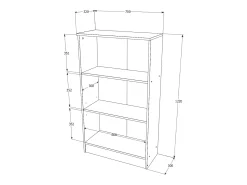 Consola| Estante haaus Flint, 2 portas, Carvalho Sonoma, 70 x 32 x 122 cm Bege