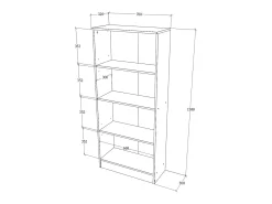 Estante haaus Flint, com portas inferiores e 1 prateleira, , 70 x 32 x 159 cm^ Consola