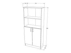 Estante haaus Flint, com portas inferiores e 1 prateleira, , 70 x 32 x 159 cm^ Consola
