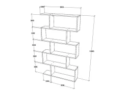 Biblioteca* Estante haaus Kimo, 5 compartimentos, , 90 x 20 x 160 cm Branco