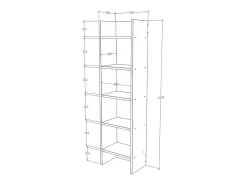 Biblioteca| Estante haaus Neda, 5 Prateleiras, Antracite, 53 x 35 x 198 cm Cinza antracite