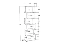 Biblioteca* Estante haaus Tokyo, 6 gavetas, , 60 x 24 x 196 cm Branco