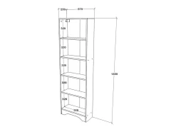 Biblioteca| Estante haaus Vivy, 4 prateleiras, , 90 x 20 x 160 cm Branco