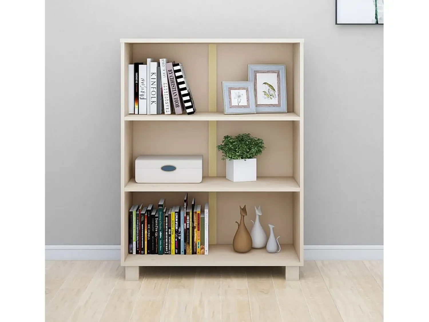 Biblioteca| Estante HAMAR 85x35x112 cm pinho maciço -mel PT714422 Castanho