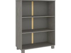 Estante HAMAR 85x35x112 cm pinho maciço cinza-claro PT489441^ Biblioteca