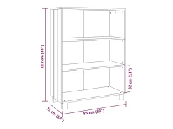 Vitrina|vidaxl Estante HAMAR 85x35x112 cm pinho maciço -mel Castanho