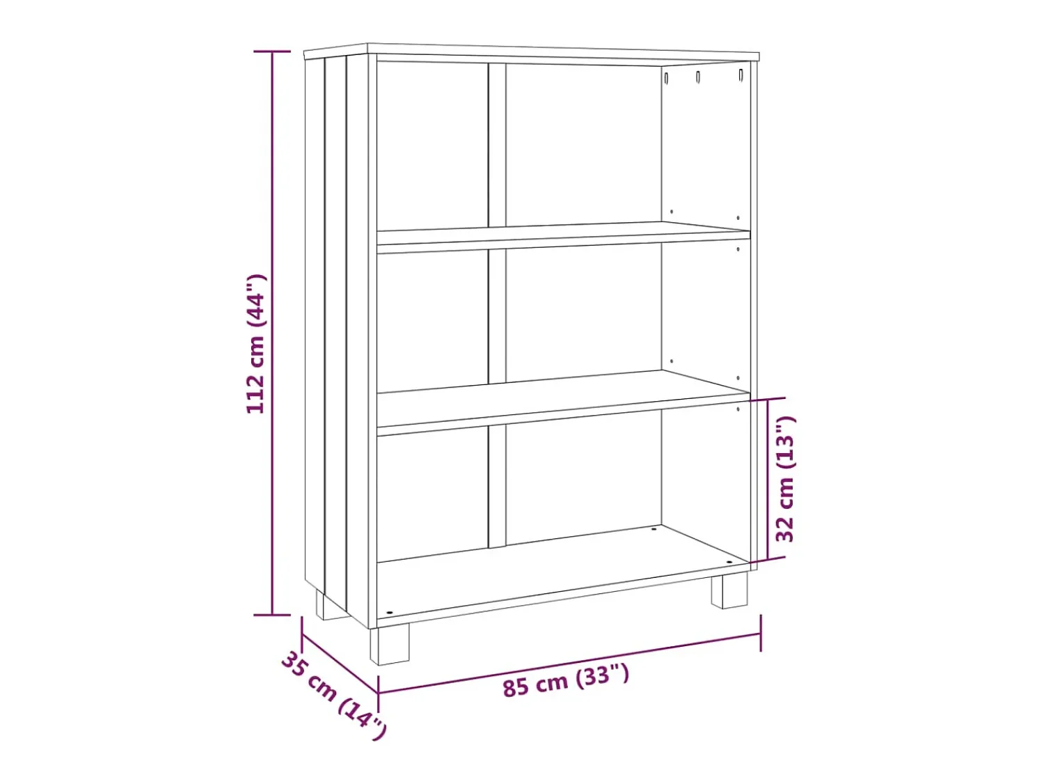 Vitrina|vidaxl Estante HAMAR 85x35x112 cm pinho maciço -mel Castanho