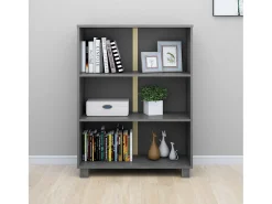 Clearance Estante HAMAR 85x35x112 cm pinho maciço cinza-escuro PT668754 Cinzento