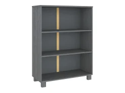 Clearance Estante HAMAR 85x35x112 cm pinho maciço cinza-escuro PT668754 Cinzento