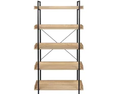Helloshop26 Estante independente com 5 prateleiras 91 × 25,5 × 173 cm carvalho claro 19_0000144^ Prateleira