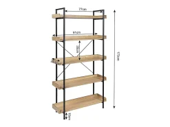 Helloshop26 Estante independente com 5 prateleiras 91 × 25,5 × 173 cm carvalho claro 19_0000144^ Prateleira