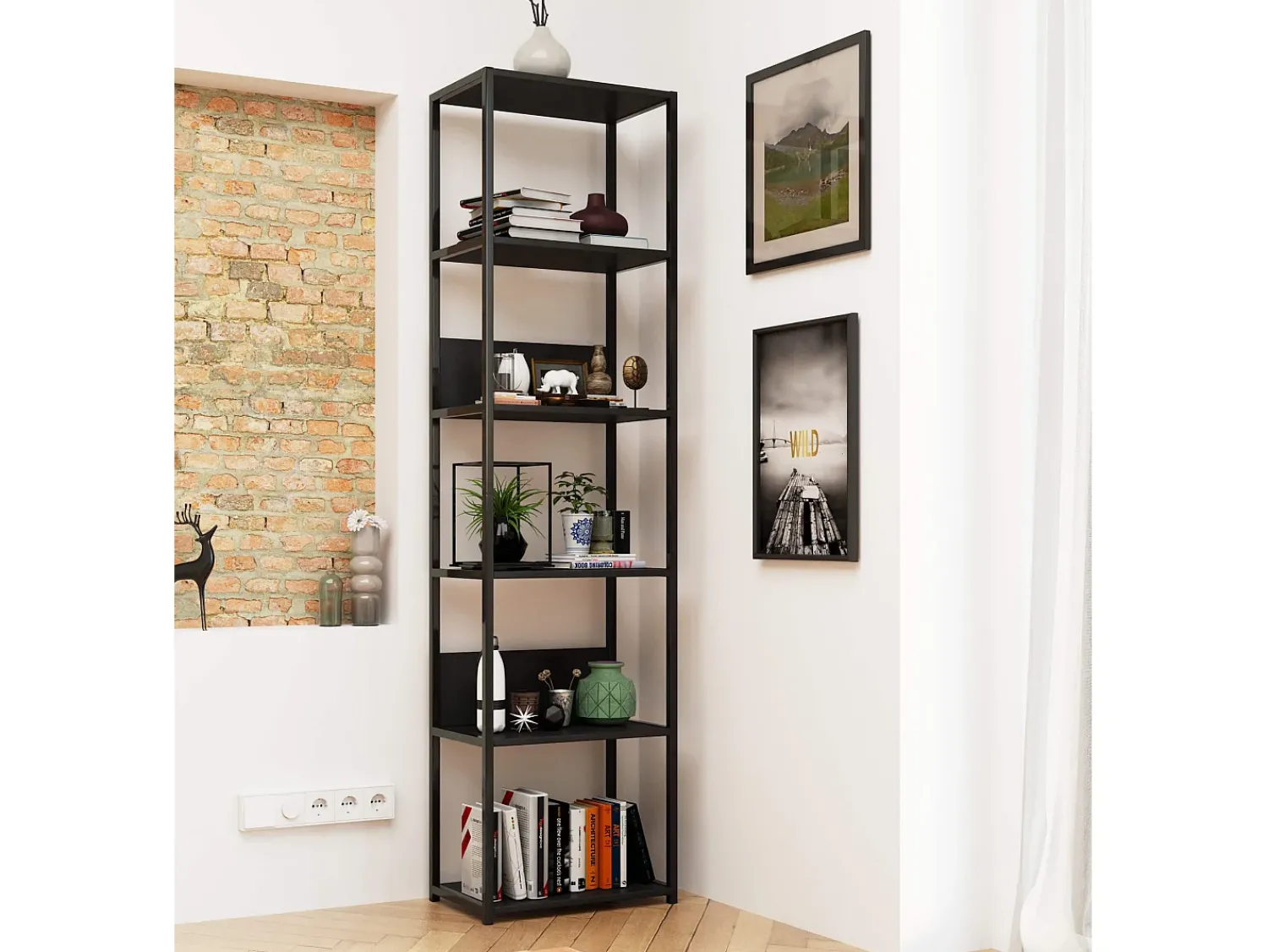 Akord Estante Industrial Loft 6 Prateleiras 50x192 cm^ Prateleira