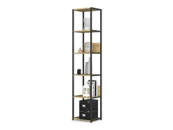 Akord Estante Industrial Loft Preta/Carvalho Artisan 40 cm^ Prateleira