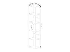 Akord Estante Industrial Loft Preta/Carvalho Artisan 40 cm^ Prateleira
