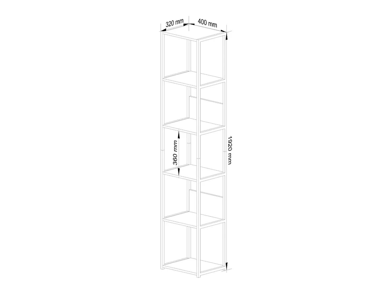 Akord Estante Industrial Loft Preta/Carvalho Artisan 40 cm^ Prateleira
