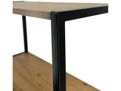 Akord Estante Industrial Loft Preta/Carvalho Artisan 40 cm^ Prateleira