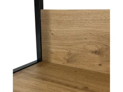 Akord Estante Industrial Loft Preta/Carvalho Artisan 40 cm^ Prateleira