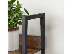 Estante industrial preta com 5 prateleiras escada para livros loft modern^ Prateleira