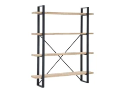 Basic Estante Industrial Tábua 150x180x35 cm Preto e Madeira^ Prateleira