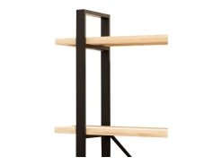 Basic Estante Industrial Tábua 150x180x35 cm Preto e Madeira^ Prateleira