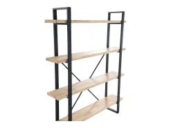Basic Estante Industrial Tábua 150x180x35 cm Preto e Madeira^ Prateleira