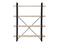 Basic Estante Industrial Tábua 150x180x35 cm Preto e Madeira^ Prateleira