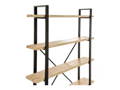Basic Estante Industrial Tábua 150x180x35 cm Preto e Madeira^ Prateleira